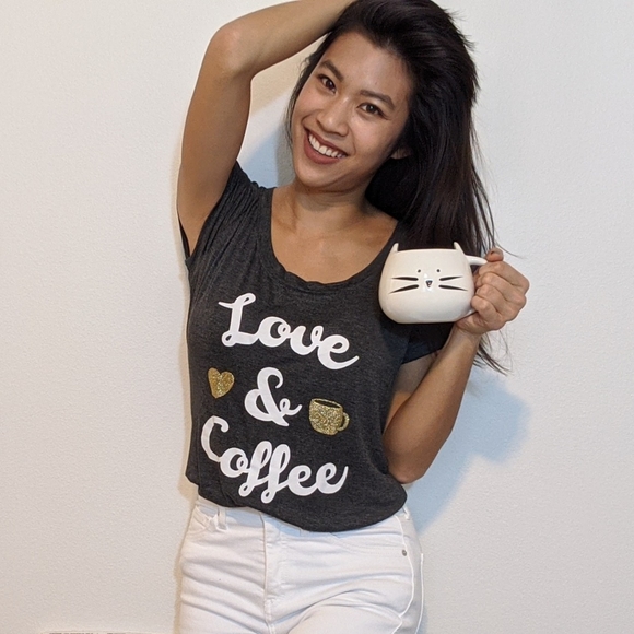 Tart Tops - Love and coffee tunic t-shirt
